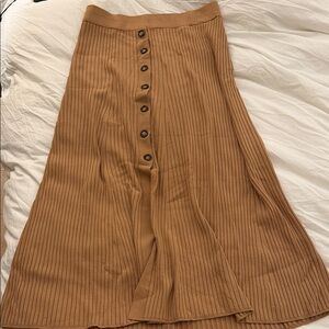 BCBG Maxazria Elegant Tan Button-Down Skirt